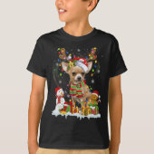 T-shirt Fun Chihuahua Noël Chien moche Santa Hat Lumières (Devant)