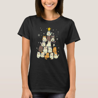 T-shirt Fun Christmas Cats Xmas Arbre