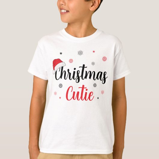T-shirt Fun Christmas Cutie Santa Hat (Devant)