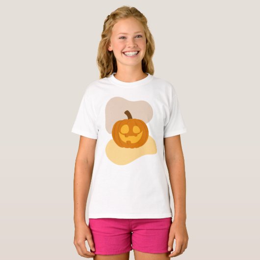 T-shirt Fun Citrouille & Abstraite forme de blob Halloween (Devant entier)