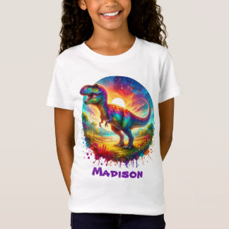 T-Shirt Fun coloré T-Rex personnalisable