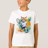 Fun Cool Chat Joueur de tennis Humour animal