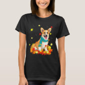 T-shirt Fun Corgi Thanksgiving chien d'automne (Devant)
