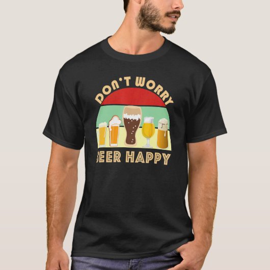 T-shirt Fun Craft Bière Ne vous inquiétez Bière Happy Home (Devant)