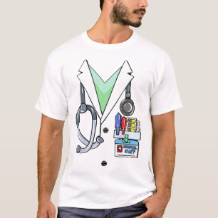 T-shirt Fun Doctor White Lab Coat Costume Halloween Docteu