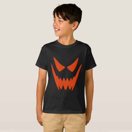 T-shirt Fun Effrayant Éffrayant Citrouille Jack-o'-lantern (Devant entier)
