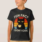 T-shirt Fun Fact I Don't Care Funny Black Cat Saying Quote (Devant)