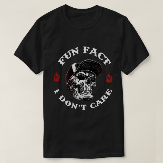 T-shirt Fun Fact I't care Skeleton (Design devant)