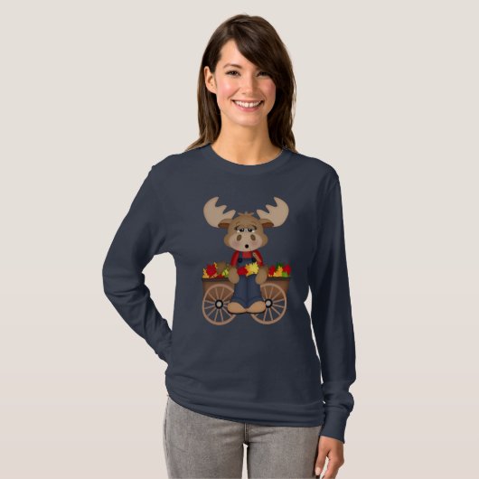T-shirt Fun Fall Seasonal Moose femmes (Devant entier)