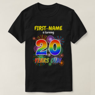T-shirt Fun Fireworks, Rainbow Look "20", 20e anniversaire