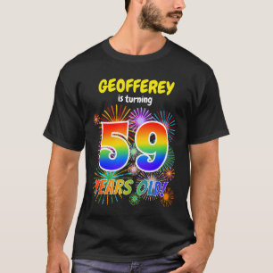 T-shirt Fun Fireworks, Rainbow Look "59", 59e anniversaire