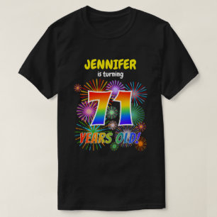 T-shirt Fun Fireworks, Rainbow Look "71", 71e anniversaire