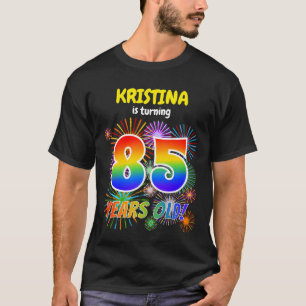 T-shirt Fun Fireworks, Rainbow Look "85", 85e anniversaire