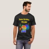 T-shirt Fun Fireworks + Rainbow Motif "2" Anniversaire # (Devant entier)