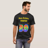 T-shirt Fun Fireworks + Rainbow Motif "39" Anniversaire # (Devant entier)