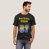 T-shirt Fun Fireworks + Rainbow Motif "81" Anniversaire # (Devant entier)