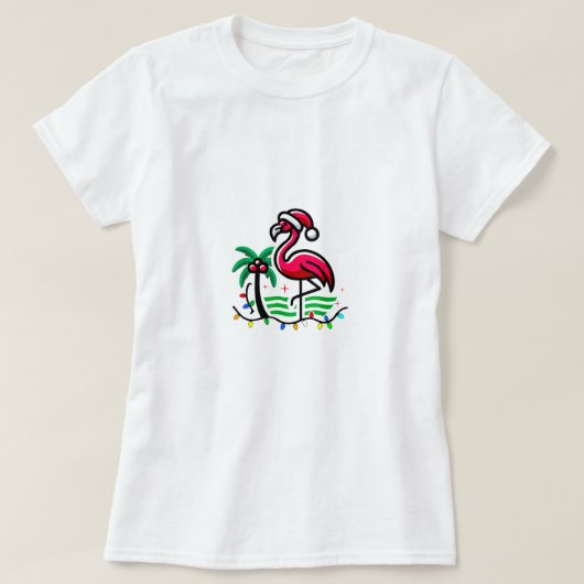 T-shirt "Fun Flamant rose de Noël" (Design devant)