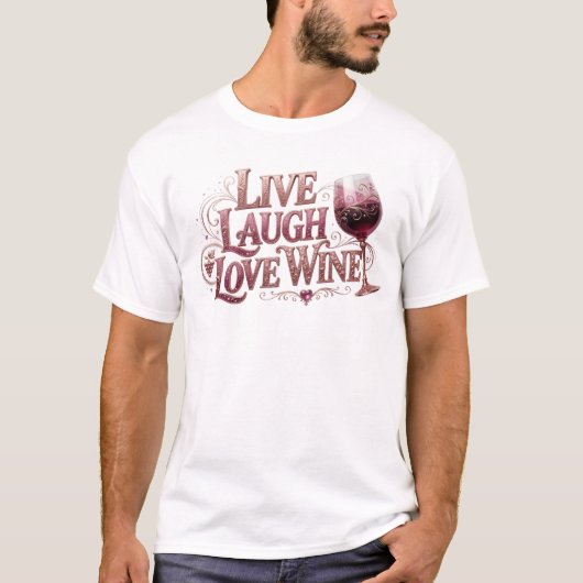 T-shirt Fun & Funky EN DIRECT RIRE AMOUR VIN Déclaration d (Devant)