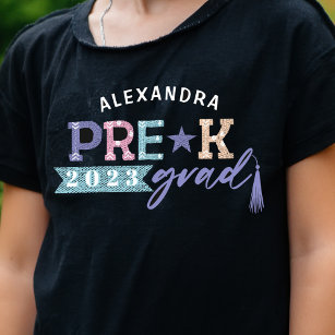 T-Shirt Fun Grad Colorful Personnalisé Pré-K Classe de 202