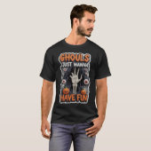 T-shirt Fun Halloween cartoon with text and spooky element (Devant entier)