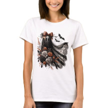 T-Shirt Fun Halloween - Fantôme De Dentelle - Blk3