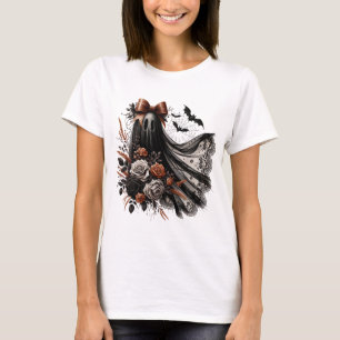 T-Shirt Fun Halloween - Fantôme De Dentelle - Blk3