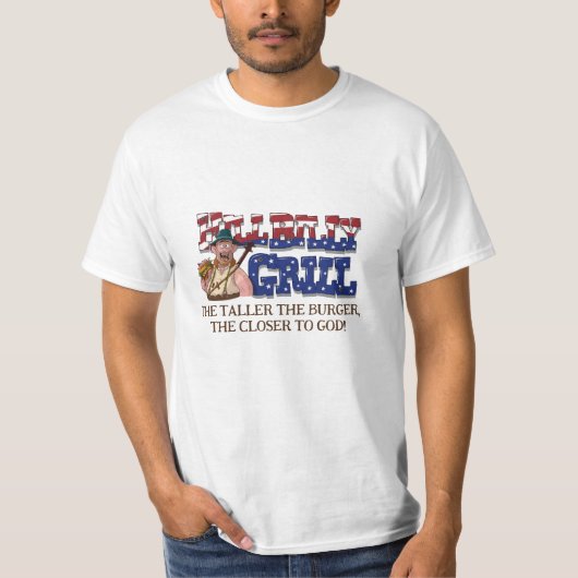 T-shirt Fun HillBilly Grill Danemark T-shirt! (Devant)