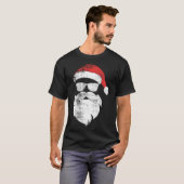 T-shirt Fun Hipster Père Noël Visage avec Casquette Beauté (Devant entier)