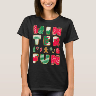 T-shirt Fun hiver Cookies de Noël Rouge Vert Vacances