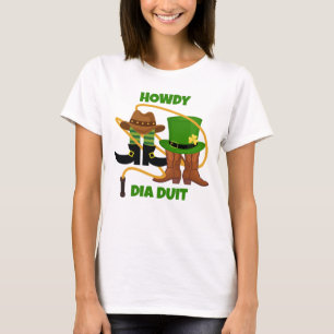 T-shirt Fun HOWDY DIA DUIT Irish Cowboy Jour de la Saint P