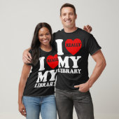 T-shirt Fun I Love My Library Book Reader (Unisexe)