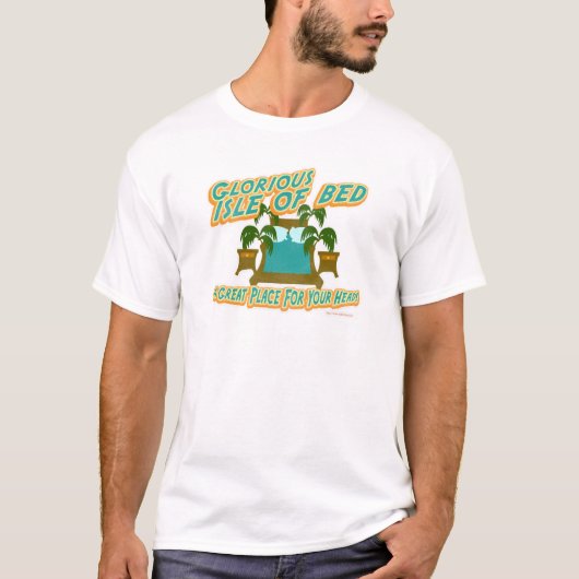 T-shirt Fun Isle of Bed Parody Travel Dessin de dessin ani (Devant)