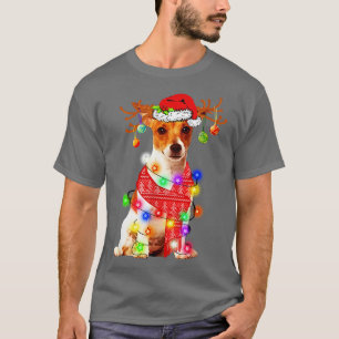 T-shirt Fun Jack Russell Terrier Santa Hat Chien Reindeer 