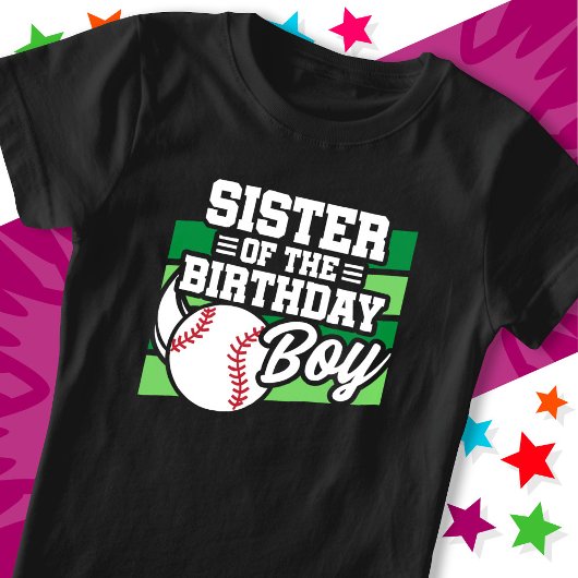 T-Shirt Fun Kids Baseball Party Soeur du garçon d'annivers
