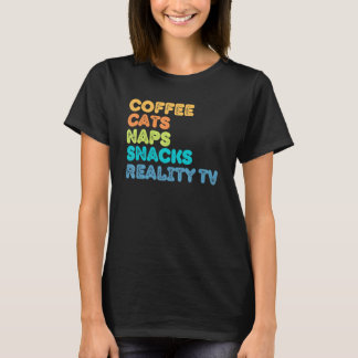 T-shirt Fun Kitty Chat Maman Chat Papa Café Chats Nap Snac