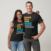 T-shirt Fun Kitty Chat Maman Papa Café Chats Nap Snack Meu (Unisexe)
