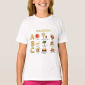 T-shirt Fun Learning ABC’s Apple Banana Carrot Name (Devant)
