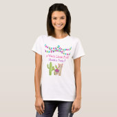 T-shirt Fun Llama entier rose violet Cactus Anniversaire (Devant entier)