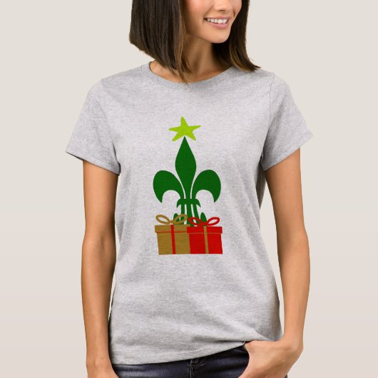 T-shirt Fun Louisiana Christmas Tree Cajun New Orleans (Devant)