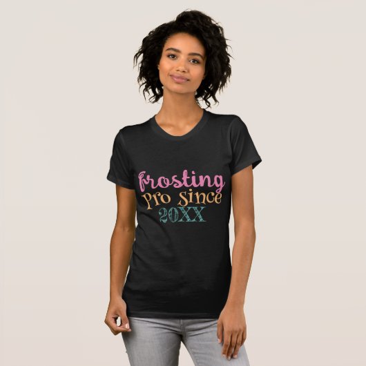 T-shirt Fun mignon Texte Frosting Pro depuis 20XX Femme (Devant entier)