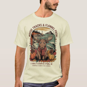 T-shirt Fun Moose Flannel Custom Fall Shirt Acadia Maine