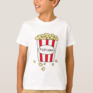T-shirt Fun Movie Theater Popcorn à Red White Bucket