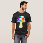 T-SHIRT FUN MUSHROOM TEE NATURE COLORFUL MUSHROOM RAINBOW  (Devant entier)
