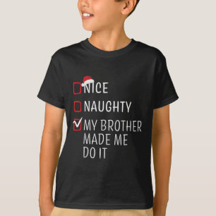 T-shirt Fun Naughty Nice Noël Famille Pajama Hommes Femmes