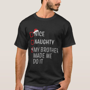 T-shirt Fun Naughty Nice Noël Famille Pajama Hommes Femmes