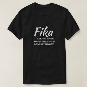T-shirt Fun Noir et Blanc Suédois Fika Définition