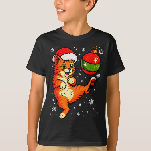 T-shirt Fun Orange Cat Humor Christmas Ornament Football S (Devant)