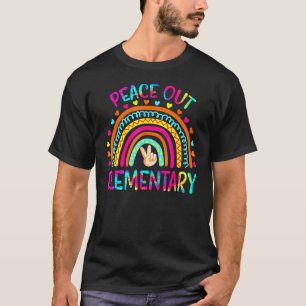 T-shirt Fun Peace Out Elémentaire Arc-en-ciel Dernière jou