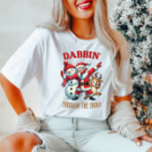 T-shirt Fun Père Noël Dabbing À Travers La Neige