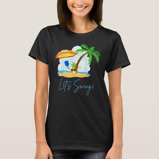 T-shirt Fun Pickleball  Summer Swingers Pineapple (Devant)